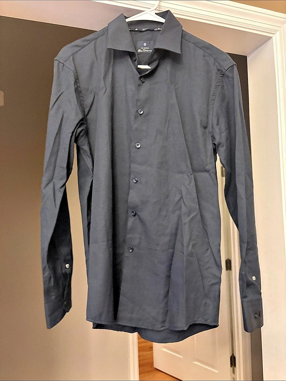 Ben Sherman Slim Fit Long Sleeve Dress Shirt Button Down Shirt in Black Size